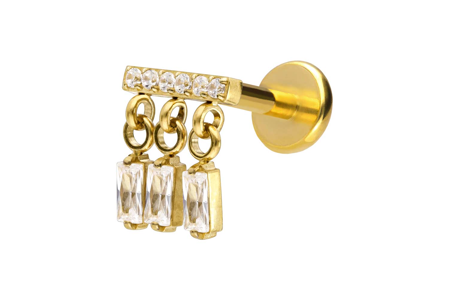 Titan Labret Piercing mit Push Fit WINDSPIEL